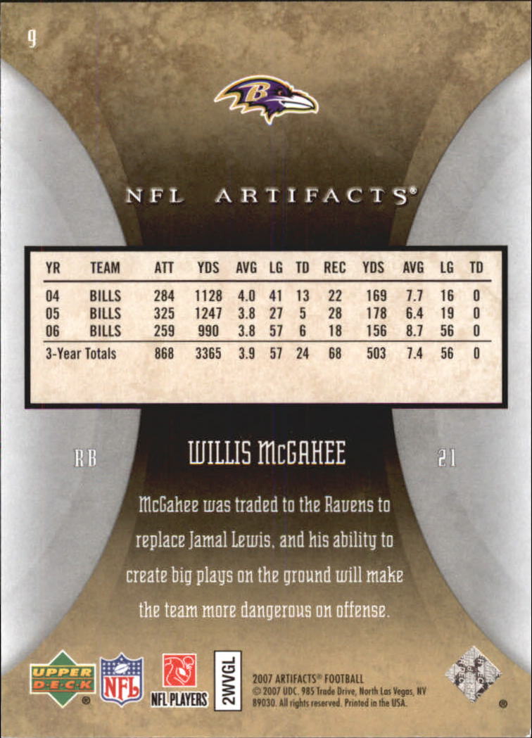 2007 Artifacts (Upper Deck) Football "Main Set" Cards #1 to #200 - Bild 19 von 319