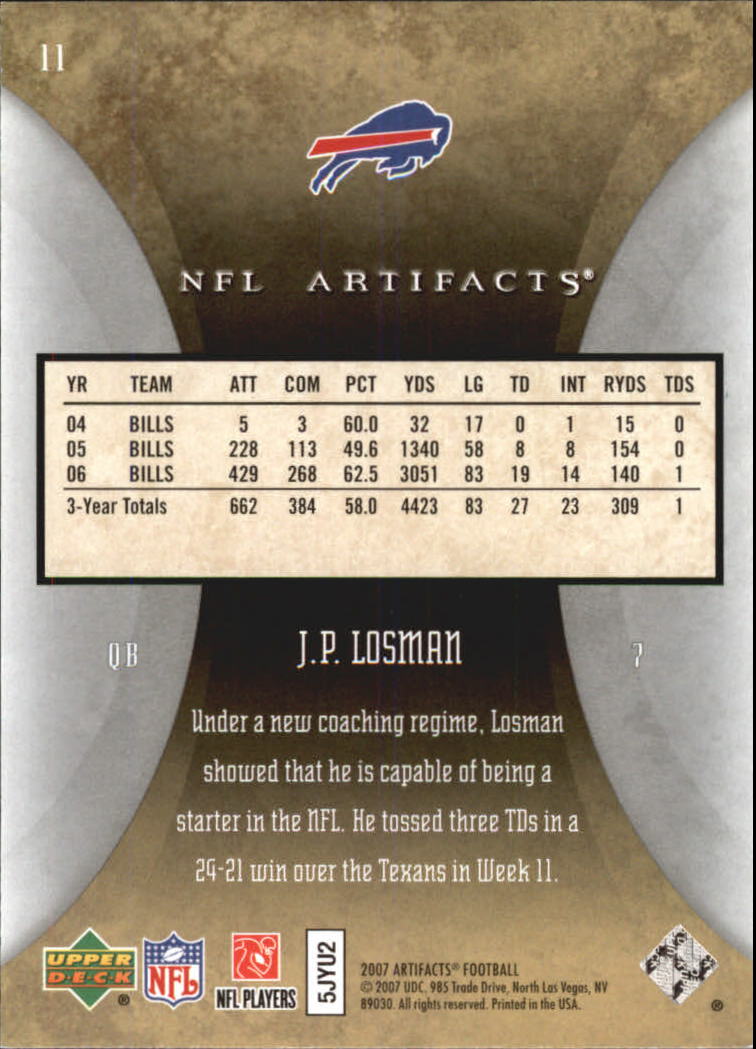 2007 Artifacts (Upper Deck) Football "Main Set" Cards #1 to #200 - Bild 23 von 319