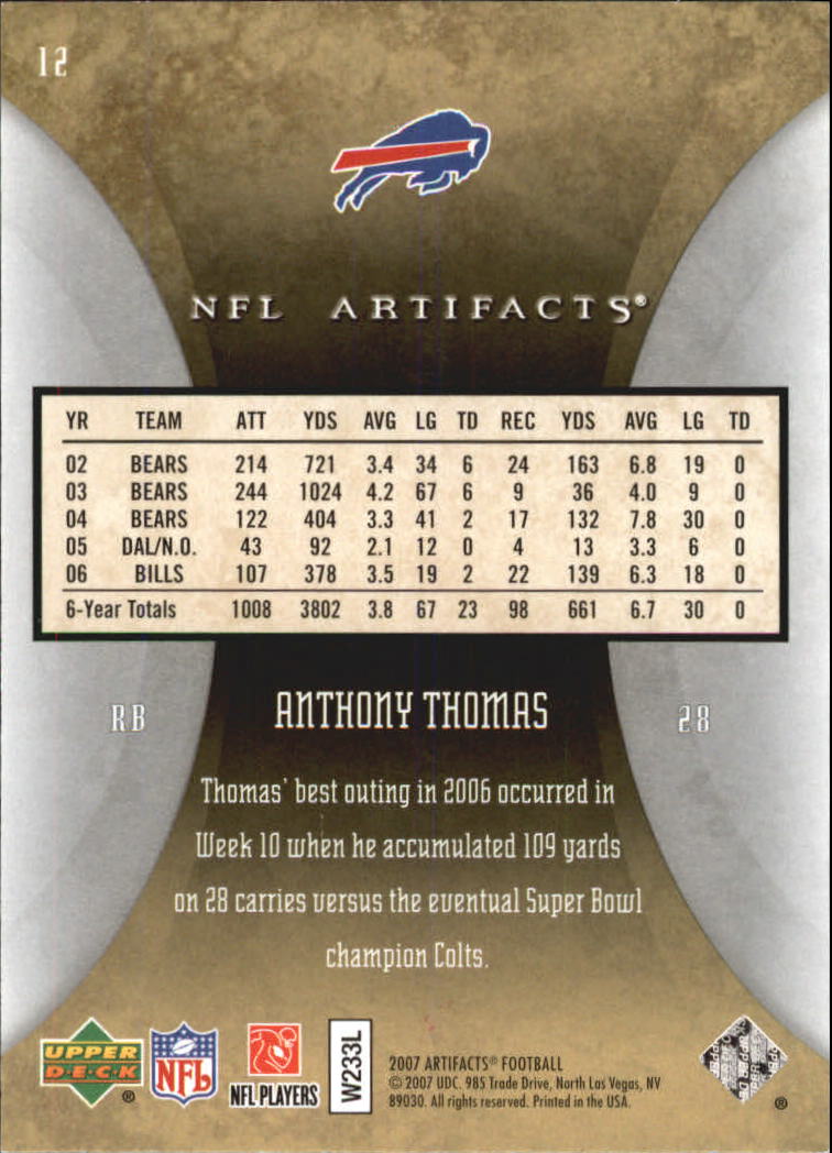 2007 Artifacts (Upper Deck) Football "Main Set" Cards #1 to #200 - Bild 25 von 319