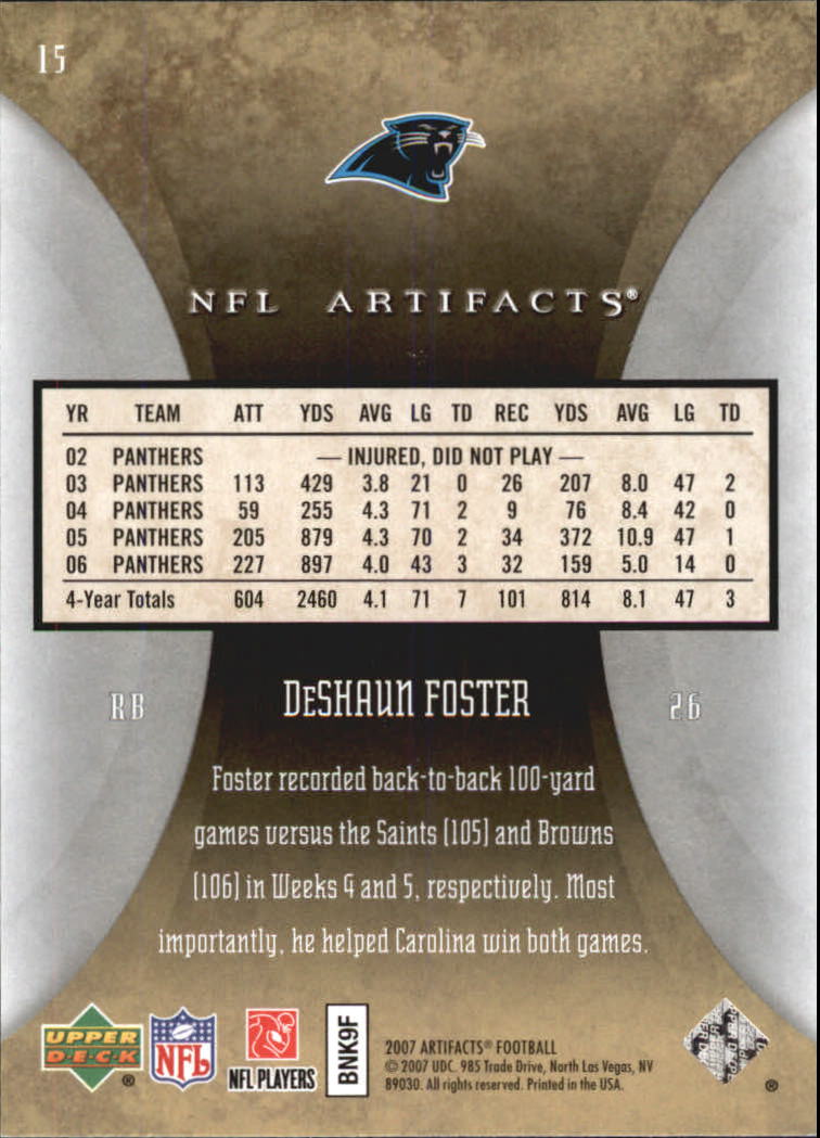 2007 Artifacts (Upper Deck) Football "Main Set" Cards #1 to #200 - Bild 31 von 319