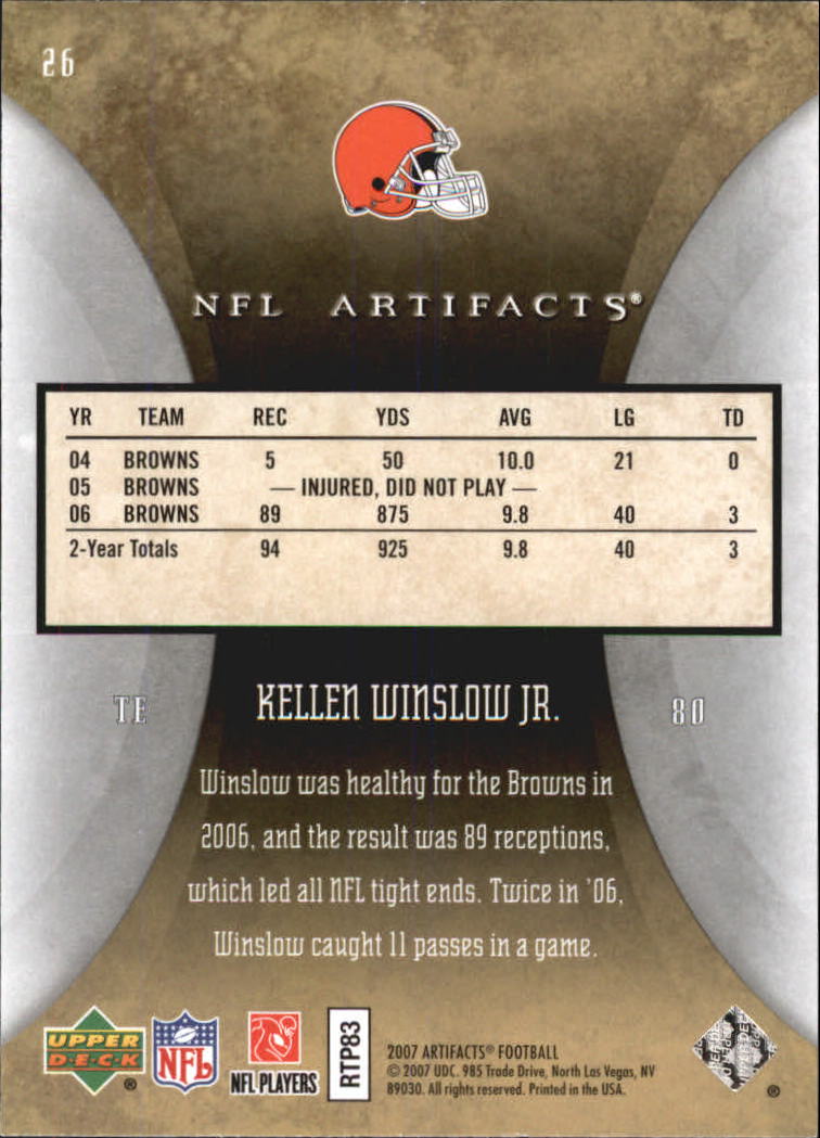 2007 Artifacts (Upper Deck) Football "Main Set" Cards #1 to #200 - Bild 53 von 319