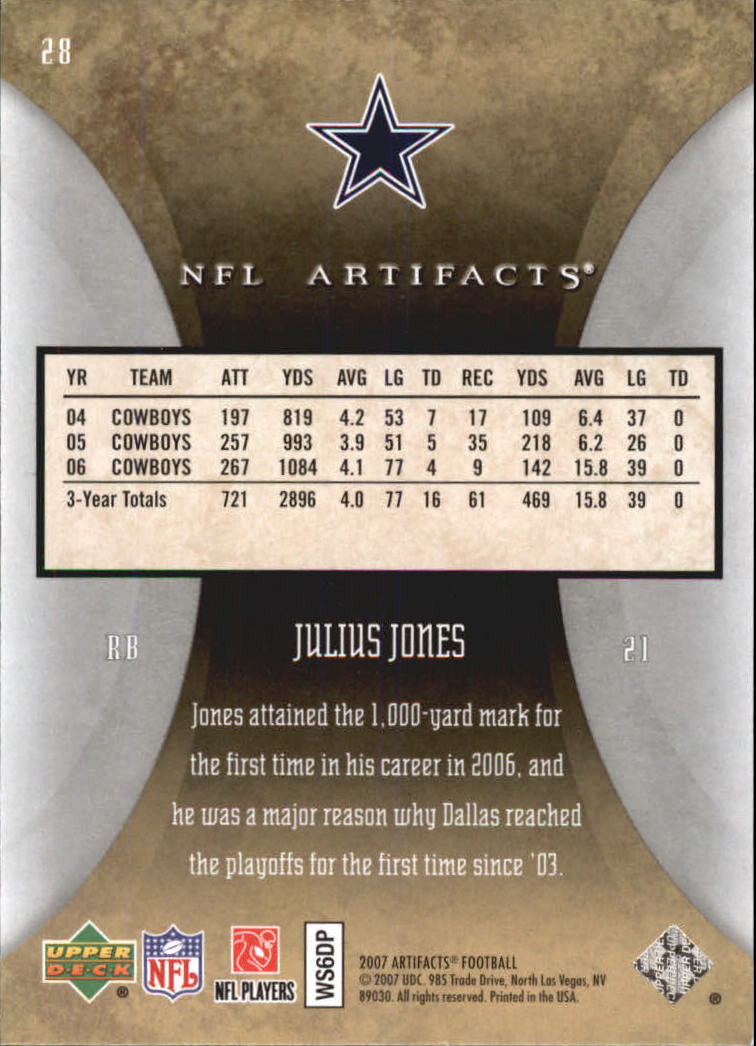 2007 Artifacts (Upper Deck) Football "Main Set" Cards #1 to #200 - Bild 57 von 319