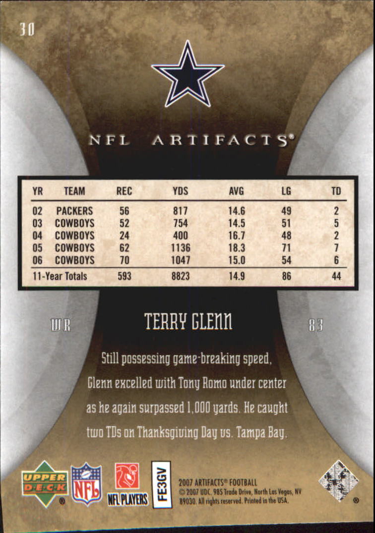 2007 Artifacts (Upper Deck) Football "Main Set" Cards #1 to #200 - Bild 61 von 319