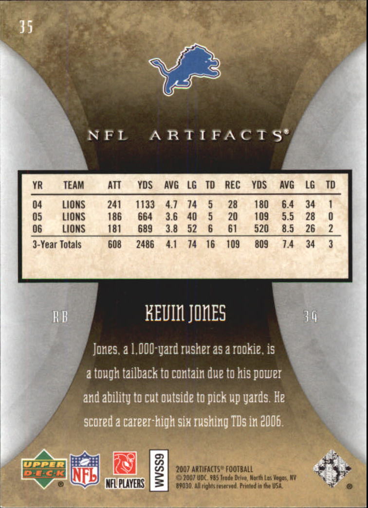 2007 Artifacts (Upper Deck) Football "Main Set" Cards #1 to #200 - Bild 71 von 319