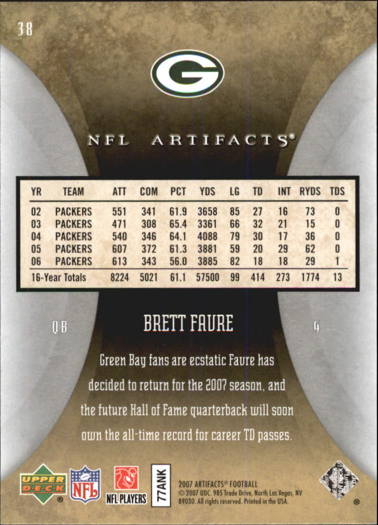 2007 Artifacts (Upper Deck) Football "Main Set" Cards #1 to #200 - Bild 77 von 319