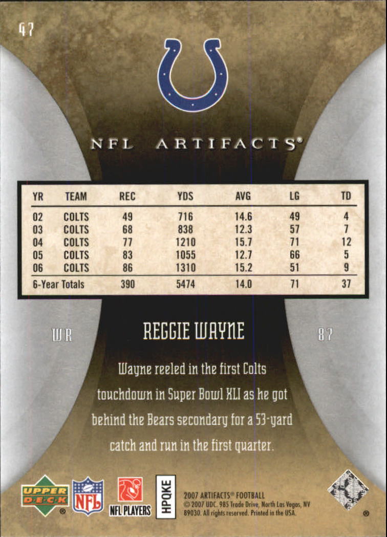 2007 Artifacts (Upper Deck) Football "Main Set" Cards #1 to #200 - Bild 95 von 319