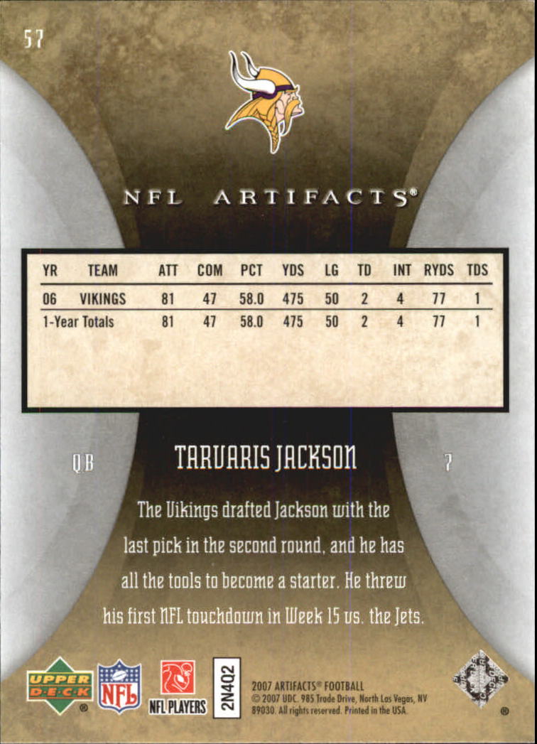 2007 Artifacts (Upper Deck) Football "Main Set" Cards #1 to #200 - Bild 115 von 319