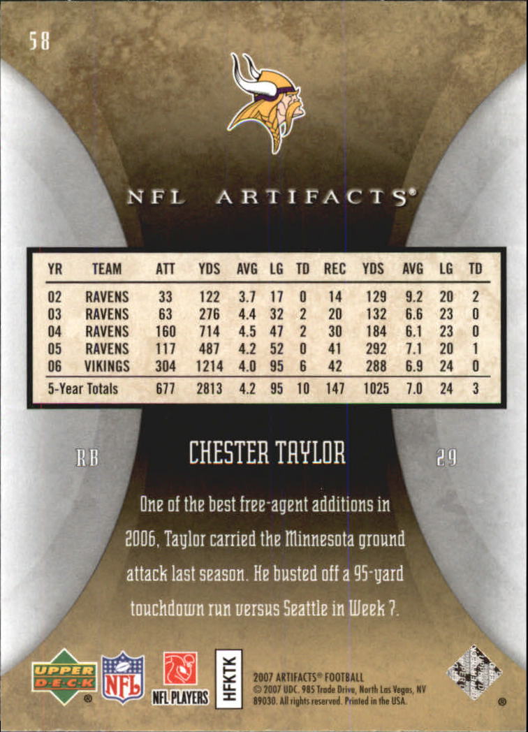 2007 Artifacts (Upper Deck) Football "Main Set" Cards #1 to #200 - Bild 117 von 319