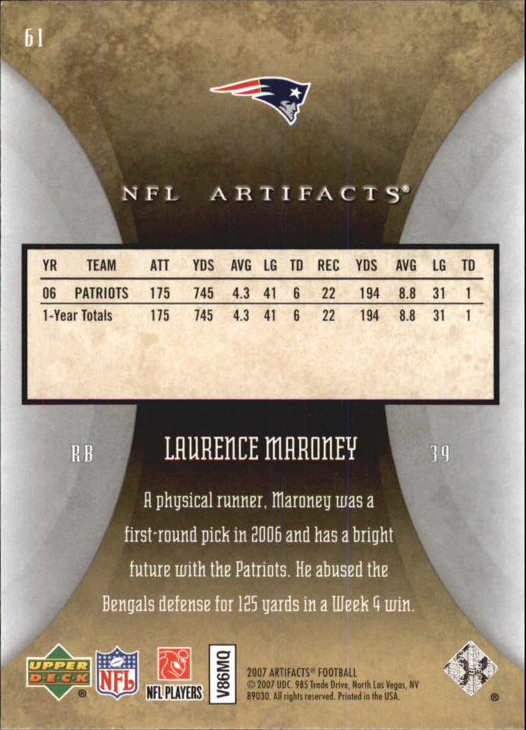 2007 Artifacts (Upper Deck) Football "Main Set" Cards #1 to #200 - Bild 123 von 319