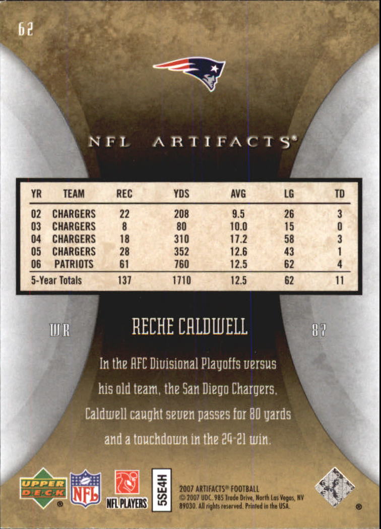 2007 Artifacts (Upper Deck) Football "Main Set" Cards #1 to #200 - Bild 125 von 319