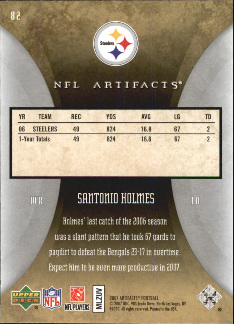2007 Artifacts (Upper Deck) Football "Main Set" Cards #1 to #200 - Bild 165 von 319