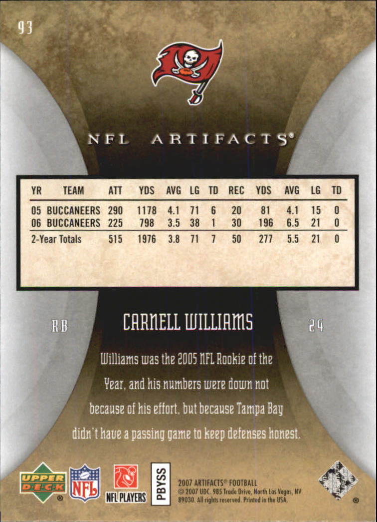 2007 Artifacts (Upper Deck) Football "Main Set" Cards #1 to #200 - Bild 187 von 319