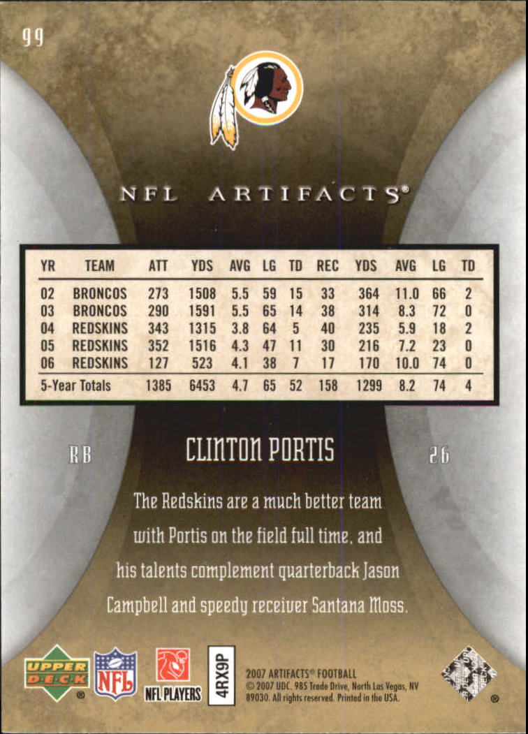 2007 Artifacts (Upper Deck) Football "Main Set" Cards #1 to #200 - Bild 199 von 319