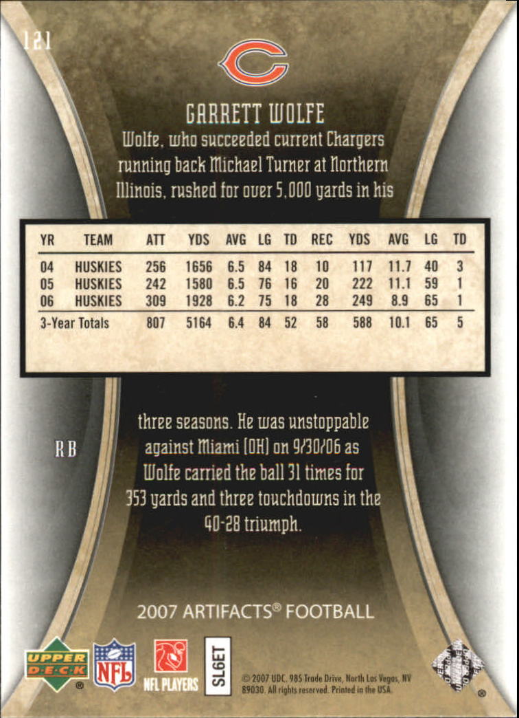 2007 Artifacts (Upper Deck) Football "Main Set" Cards #1 to #200 - Bild 227 von 319
