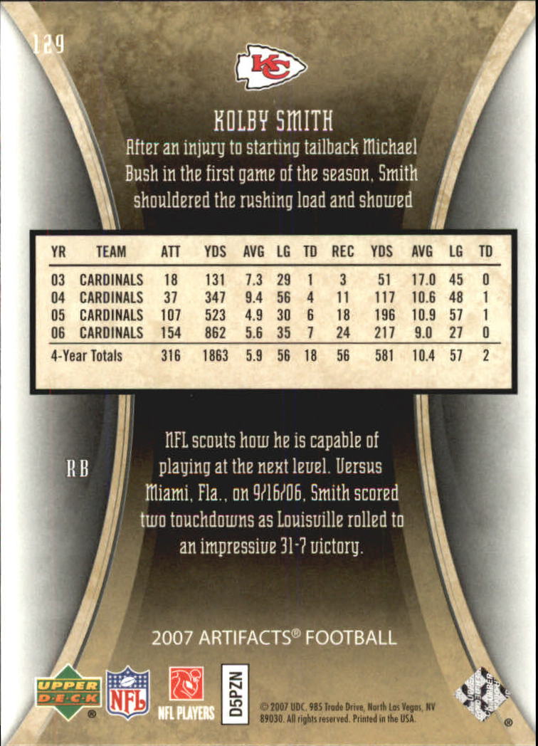 2007 Artifacts (Upper Deck) Football "Main Set" Cards #1 to #200 - Bild 233 von 319
