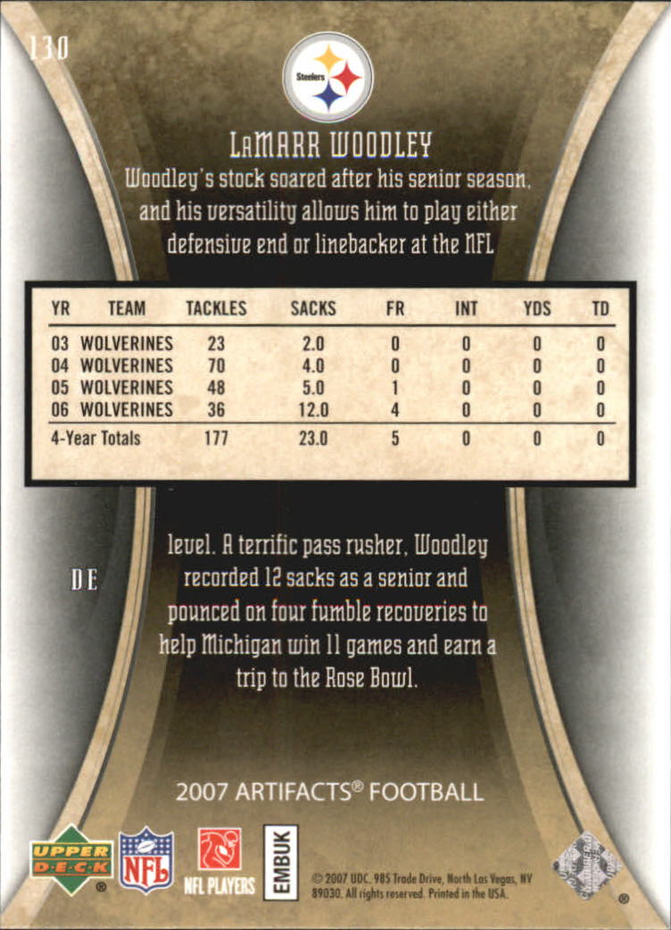 2007 Artifacts (Upper Deck) Football "Main Set" Cards #1 to #200 - Bild 235 von 319