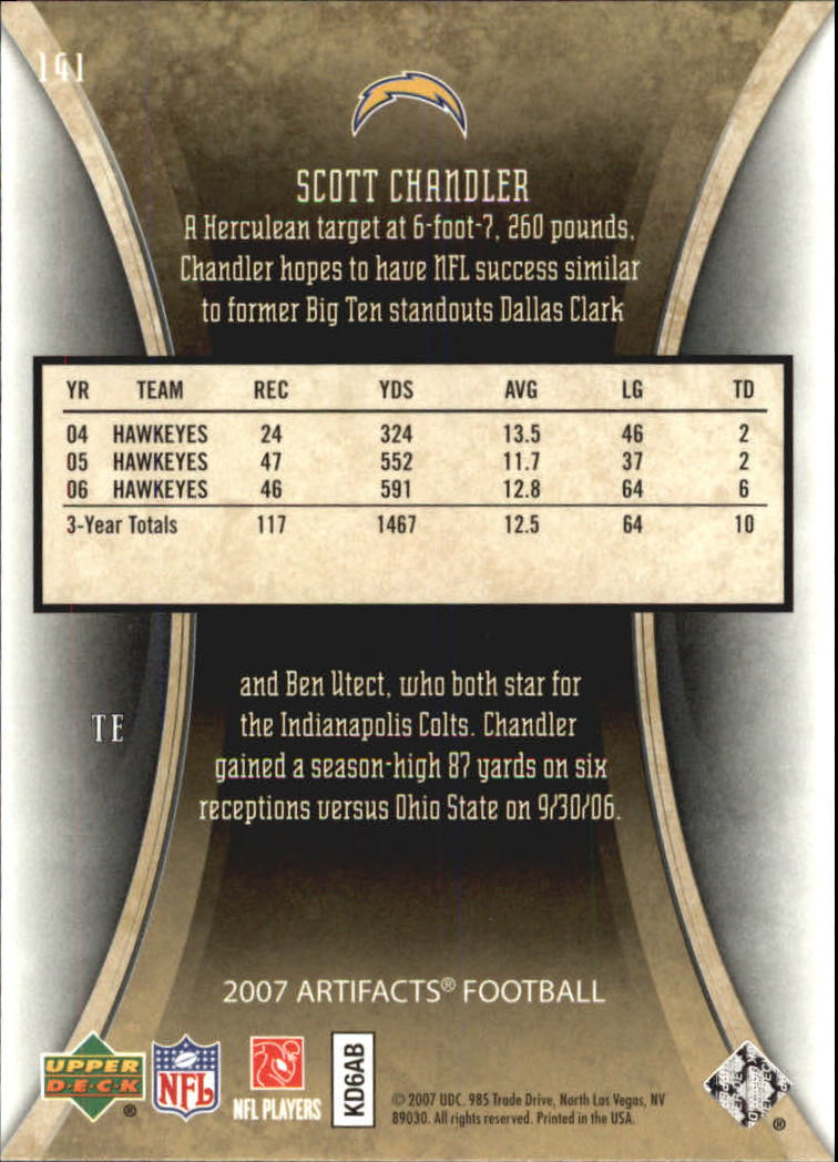2007 Artifacts (Upper Deck) Football "Main Set" Cards #1 to #200 - Bild 247 von 319