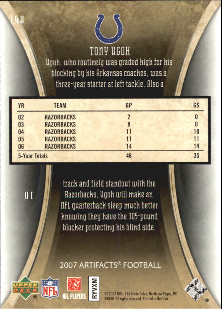 2007 Artifacts (Upper Deck) Football "Main Set" Cards #1 to #200 - Bild 255 von 319