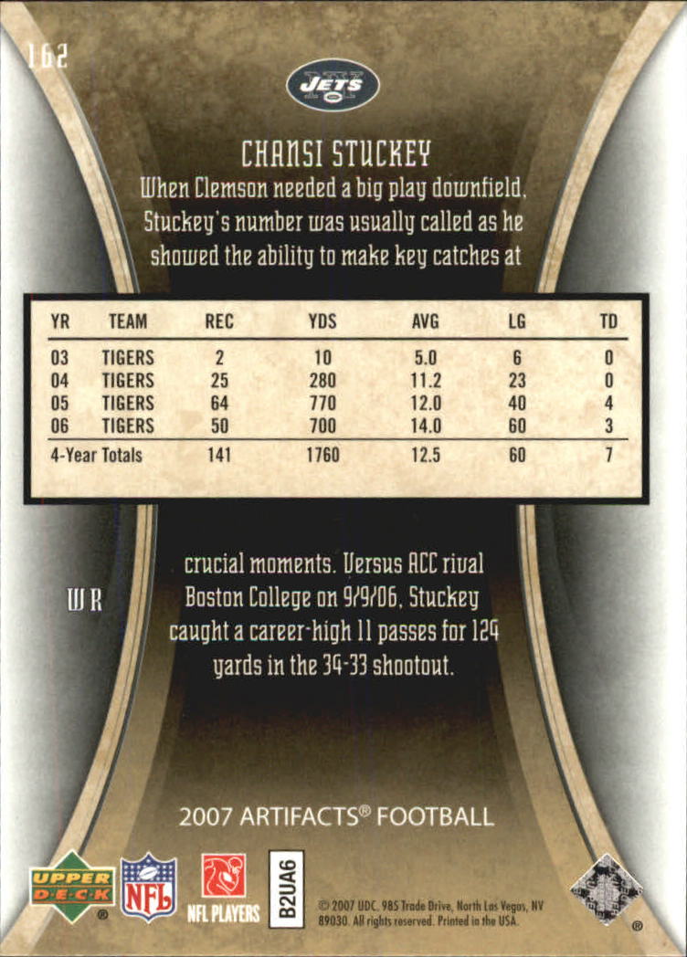 2007 Artifacts (Upper Deck) Football "Main Set" Cards #1 to #200 - Bild 267 von 319