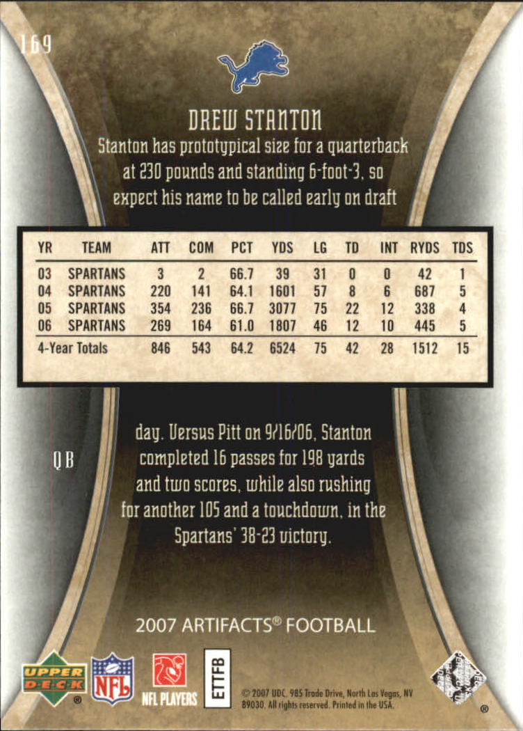 2007 Artifacts (Upper Deck) Football "Main Set" Cards #1 to #200 - Bild 279 von 319