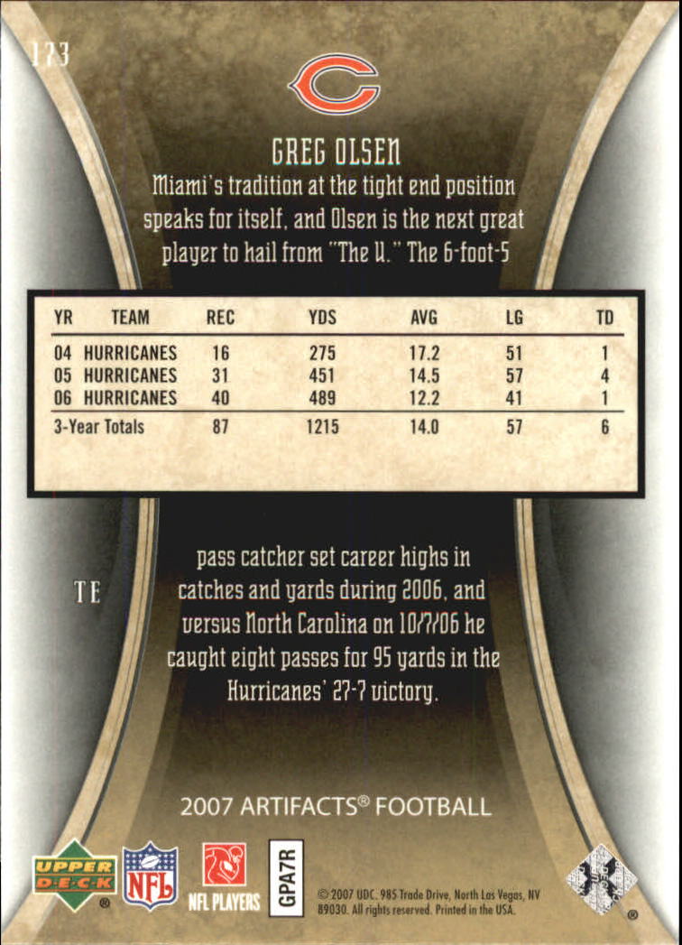 2007 Artifacts (Upper Deck) Football "Main Set" Cards #1 to #200 - Bild 285 von 319