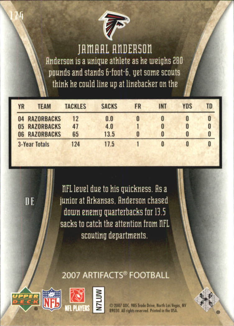 2007 Artifacts (Upper Deck) Football "Main Set" Cards #1 to #200 - Bild 287 von 319