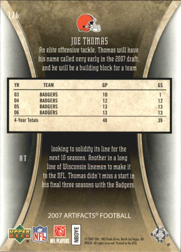 2007 Artifacts (Upper Deck) Football "Main Set" Cards #1 to #200 - Bild 291 von 319