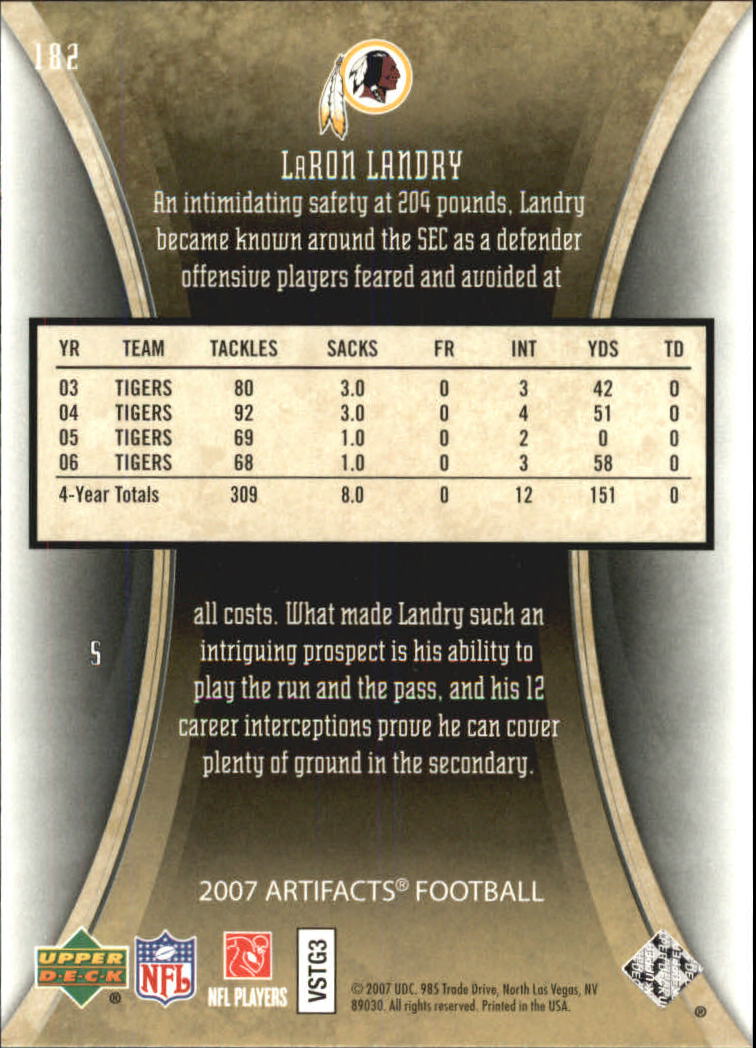 2007 Artifacts (Upper Deck) Football "Main Set" Cards #1 to #200 - Bild 299 von 319