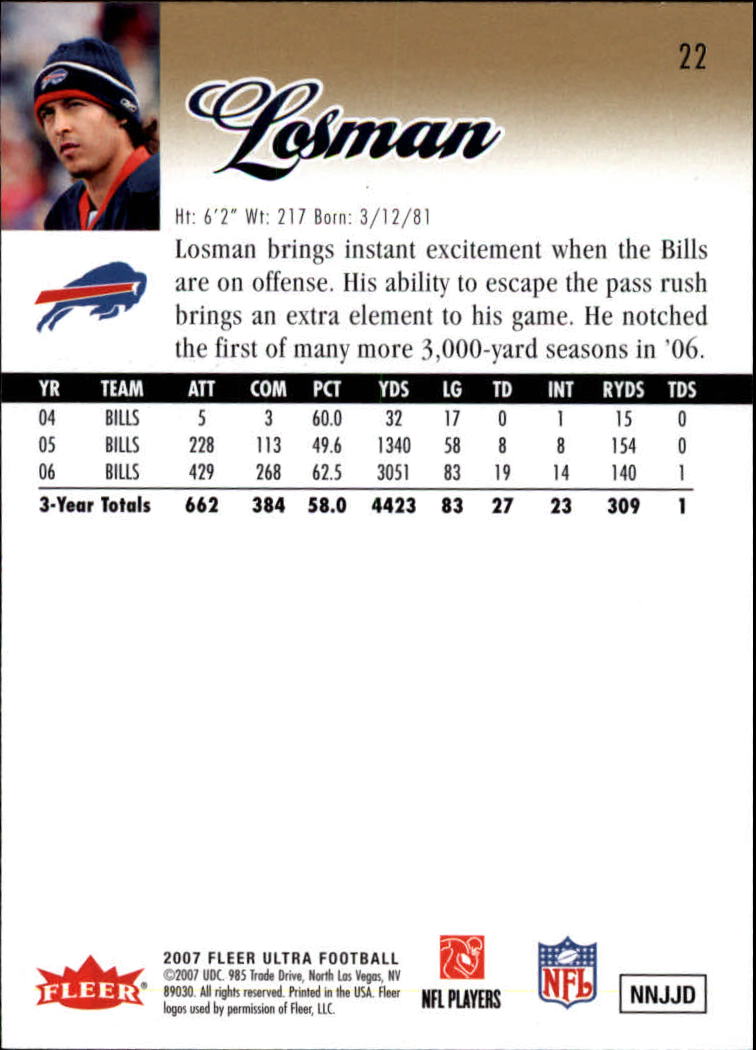 2007 Ultra (fleer) Football "Gold" Parallel Cards - Picture 5 of 19