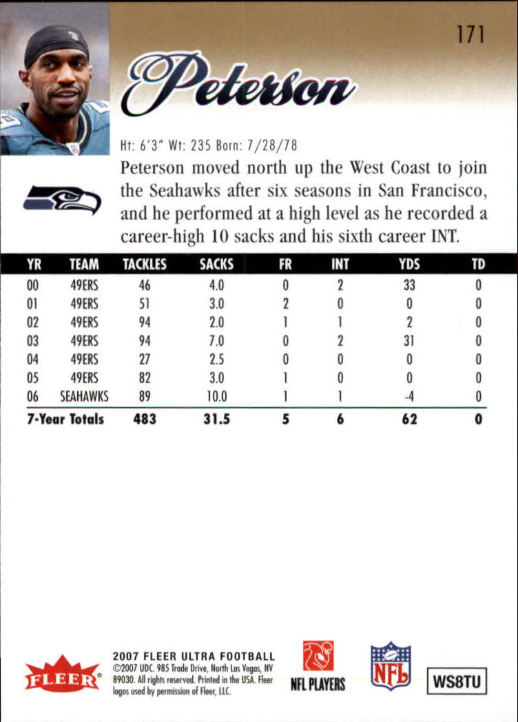 2007 Ultra (fleer) Football "Gold" Parallel Cards - Picture 19 of 19