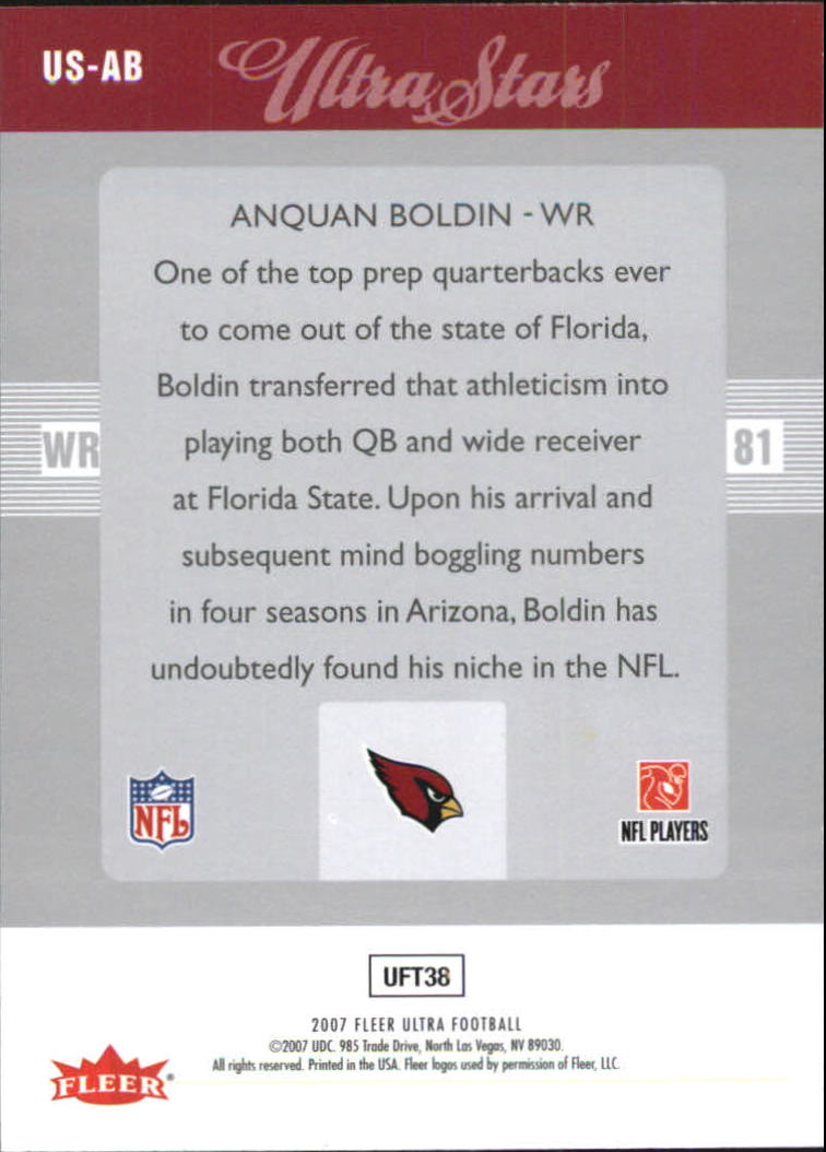 2007 Ultra (Fleer) Football "Insert and Jersey" Cards - Picture 36 of 50