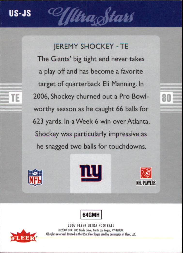 2007 Ultra (Fleer) Football "Insert and Jersey" Cards - Picture 42 of 50