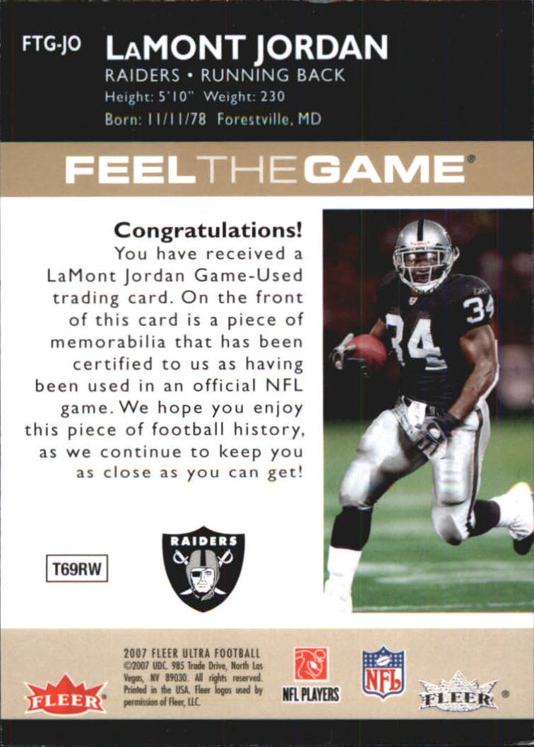 2007 Ultra Feel the Game Jerseys #LJO LaMont Jordan
