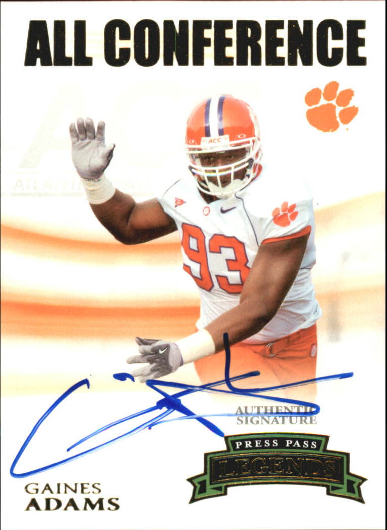 2007 Press Pass Legends All Conference Autographs Gold #ACGA Gaines Adams/303*
