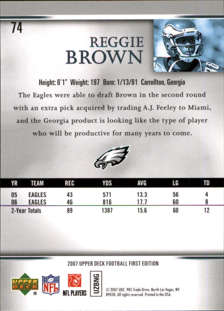 2007 Upper Deck First Edition #74 Reggie Brown back image