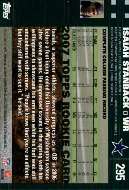 2007 Topps Football (Pick Card From List 288-439) C20 11-24 - Picture 17 of 291