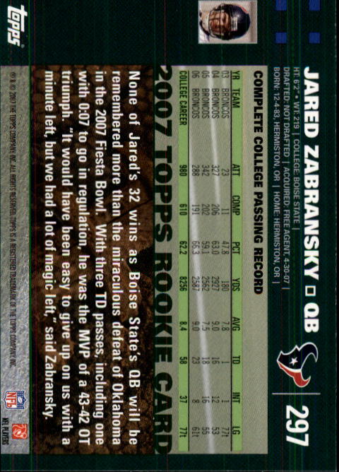 2007 Topps Football (Pick Card From List 288-439) C20 11-24 - Picture 21 of 291