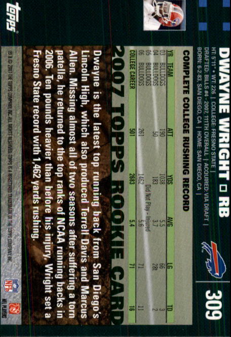 2007 Topps Football (Pick Card From List 288-439) C20 11-24 - Picture 41 of 291