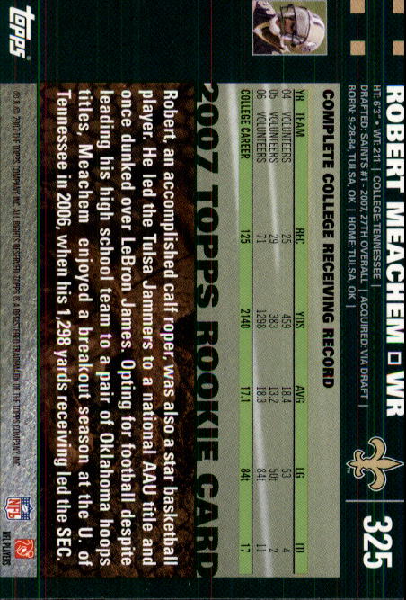 2007 Topps Football (Pick Card From List 288-439) C20 11-24 - Picture 71 of 291