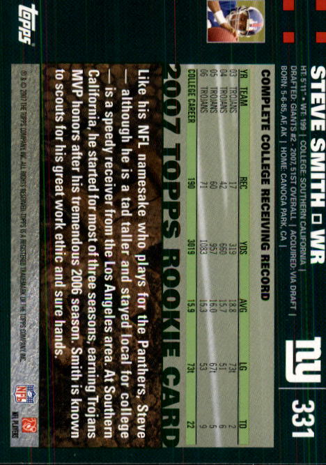 2007 Topps Football (Pick Card From List 288-439) C20 11-24 - Picture 83 of 291