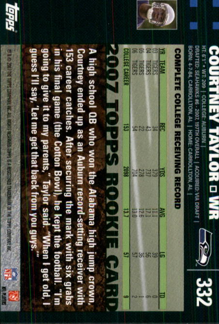 2007 Topps Football (Pick Card From List 288-439) C20 11-24 - Picture 85 of 291