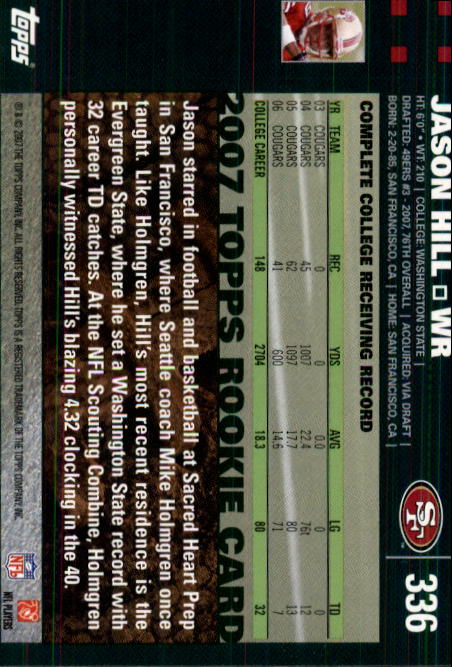 2007 Topps Football (Pick Card From List 288-439) C20 11-24 - Picture 93 of 291