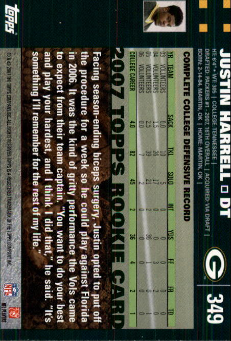 2007 Topps Football (Pick Card From List 288-439) C20 11-24 - Picture 119 of 291