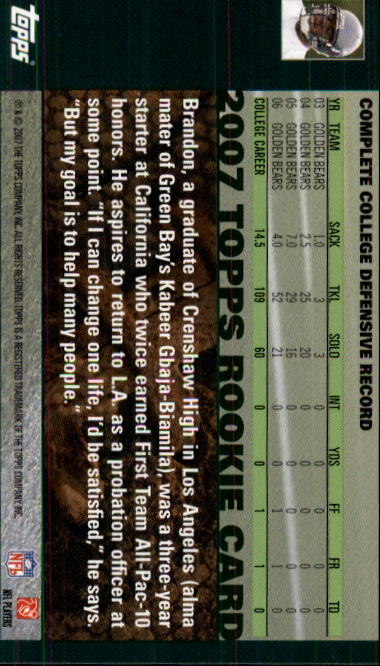 2007 Topps Football (Pick Card From List 288-439) C20 11-24 - Picture 121 of 291