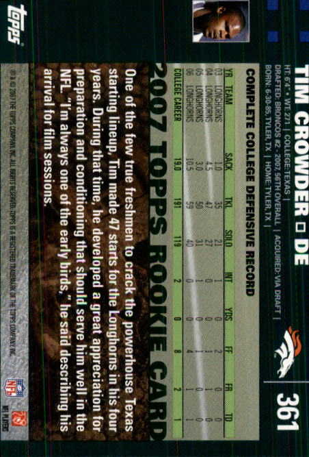 2007 Topps Football (Pick Card From List 288-439) C20 11-24 - Picture 143 of 291