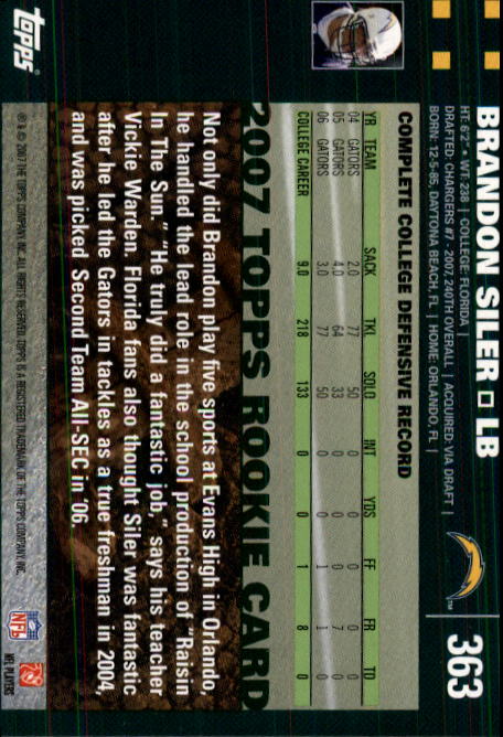 2007 Topps Football (Pick Card From List 288-439) C20 11-24 - Picture 145 of 291
