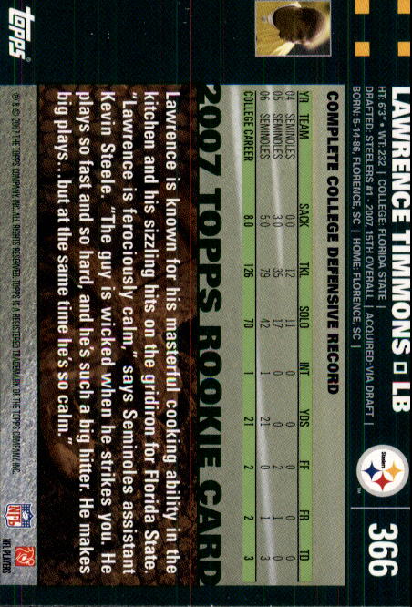 2007 Topps Football (Pick Card From List 288-439) C20 11-24 - Picture 151 of 291
