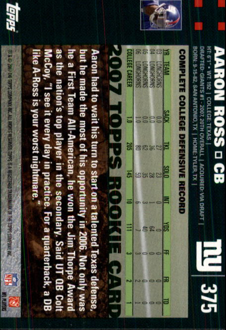 2007 Topps Football (Pick Card From List 288-439) C20 11-24 - Picture 167 of 291