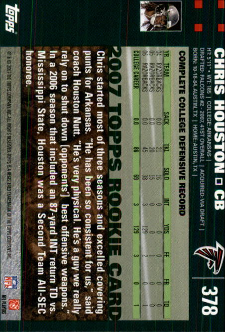 2007 Topps Football (Pick Card From List 288-439) C20 11-24 - Picture 173 of 291