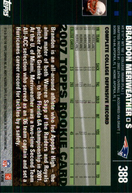 2007 Topps Football (Pick Card From List 288-439) C20 11-24 - Picture 193 of 291